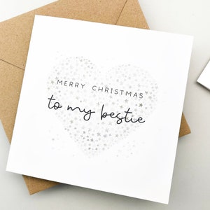 Cartão de Natal para melhor amigo, cartão de felicitações, cartão de férias, presente para um amigo, cartão de melhor amigo, cartão de coração, cartão fofo, natal