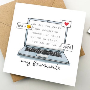 Carte de voeux pour quelqu'un que vous avez rencontré en ligne, Carte drôle, Pour un anniversaire, un anniversaire, la Saint-Valentin, pour un petit ami, un mari, une petite amie, un ami