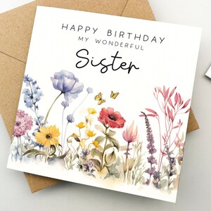 Geburtstagskarte für Schwester, alles Gute zum Geburtstag, Feier, Blumenkarte
