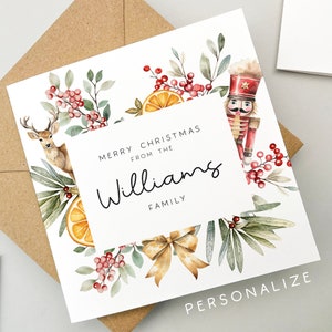 Personalisierte Weihnachtskarte, Grußkarte, Weihnachtskarte, Geschenk für die Liebste, Weihnachtsgeschenk, süße Weihnachtskarte, vom Familiennamen, Brauch