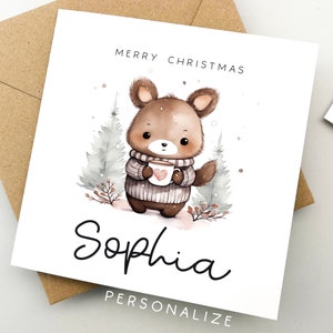 Cartão de Natal personalizado para uma criança, cartão de Natal, presente de Natal, Natal, neta ou neto, filha ou filho, cartão de bebê, personalizado