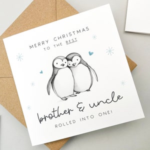 Weihnachtskarte für Bruder und Onkel, Grußkarte, Weihnachtskarte, Xmas, Bruder Weihnachtsgeschenk, süße Weihnachtskarte, bester Bruder
