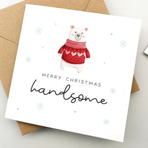 Carte de Noël pour un être cher, carte de voeux, carte de vœux, jolie carte, carte de Noël romantique, petit ami, mari, fiancé