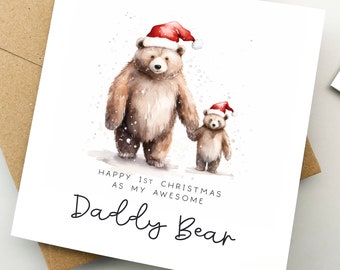 Christmas card for dad, greeting card, holiday card, loved one gift, xmas, dad Christmas gift, cute Christmas card, baby's 1st Christmas