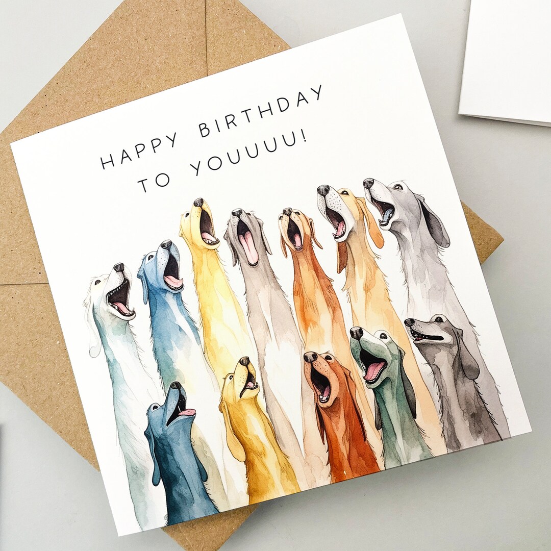 Birthday Card, Funny Dogs Birthday Card, Birthday Card for Dog Lovers ...