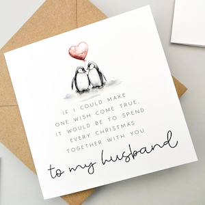 Cartolina di Natale romantica per il marito, biglietto di auguri, biglietto di auguri, regalo della persona amata, Natale, regalo di Natale del marito, carino biglietto di Natale, maritino