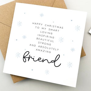 Kerstkaart voor een vriend, wenskaart, kerstkaart, cadeau voor een vriend, bestiekaart, vriendschap, leuke kaart, Kerstmis, eenvoudige kaart