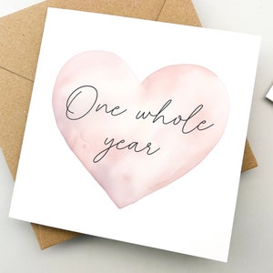 Un año entero, Tarjeta de aniversario, Un año juntos, Para él, para ella, Regalo de aniversario