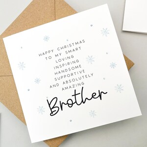 Weihnachtskarte für Bruder, Grußkarte, Weihnachtskarte, Geschenk für den Liebsten, Weihnachten, Bruder Weihnachtsgeschenk, süße Weihnachtskarte, Familienkarte