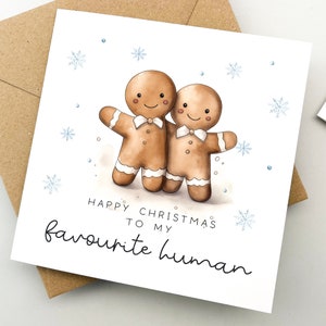 Tarjeta de Navidad para un amigo, tarjeta de felicitación, tarjeta navideña, regalo de un ser querido, regalo de Navidad de un amigo, linda tarjeta de Navidad, humano favorito