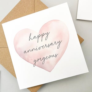 Feliz aniversario hermosa, Tarjeta para tu esposa, Tarjeta de aniversario, Tarjeta para novia, para prometido