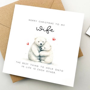 Weihnachtskarte für Frau, Grußkarte, Urlaubskarte, geliebtes Geschenk, Weihnachten, Frau Weihnachtsgeschenk, niedliche Weihnachtskarte