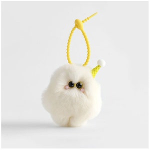 cute fluffy monster bag ornaments, soft fur, mini plush doll, key chain