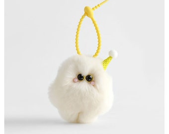 Lindos adornos de bolsa de monstruo esponjoso, piel suave, mini muñeco de peluche, llavero