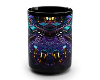 Taza de café con diseño de circuito impreso / Regalo para aficionados a la informática / Regalo para informáticos y programadores / Taza para ingenieros electrónicos