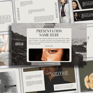 Canva Presentation Template | Editable Business Slide Deck for Webinars, Courses & Masterclasses (85 Slides)