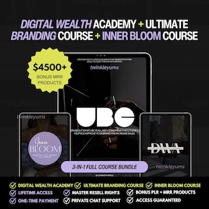 Lot de cours complet MRR 3-en-1 UBC + DWA + Inner Bloom | Cours ultime sur l'image de marque, Digital Wealth Academy et Inner Bloom, Paiement unique