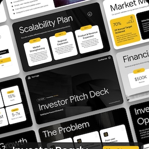 Modelo de apresentação moderna para startups | Slides editáveis do Figma para captação de recursos e apresentações para investidores