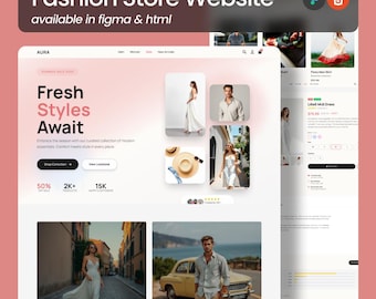 Aura WordPress-websitesjabloon: thema elegant modeboetiek (digitale download)