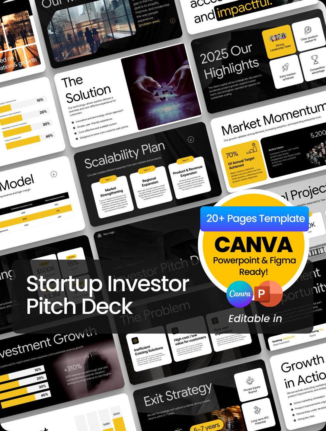 Startup Pitch Deck Fundraising Template | Canva Investor Presentation ...