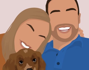 Family faceless potrait, custom family  Pets minimalist portrait , faceless potrait, family portrait, Family with pet minimalist portrait