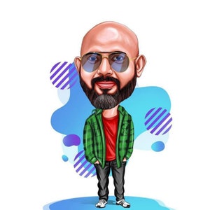 Custom caricature Cartoon Portrait, caricature Portrait, Single Caricature, Caricature from Photo, modern Caricature, Cartoon caricature