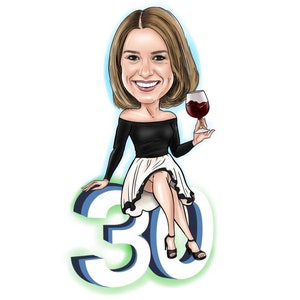 Custom caricature portrait for birthday gift for your loved ones, funny cartoon caricature gift, personalized caricatures, Birthday gifts.