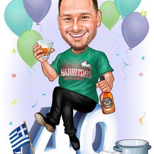 Custom caricature portrait for birthday gift for your loved ones, funny cartoon caricature gift, personalized caricatures, Birthday gifts.