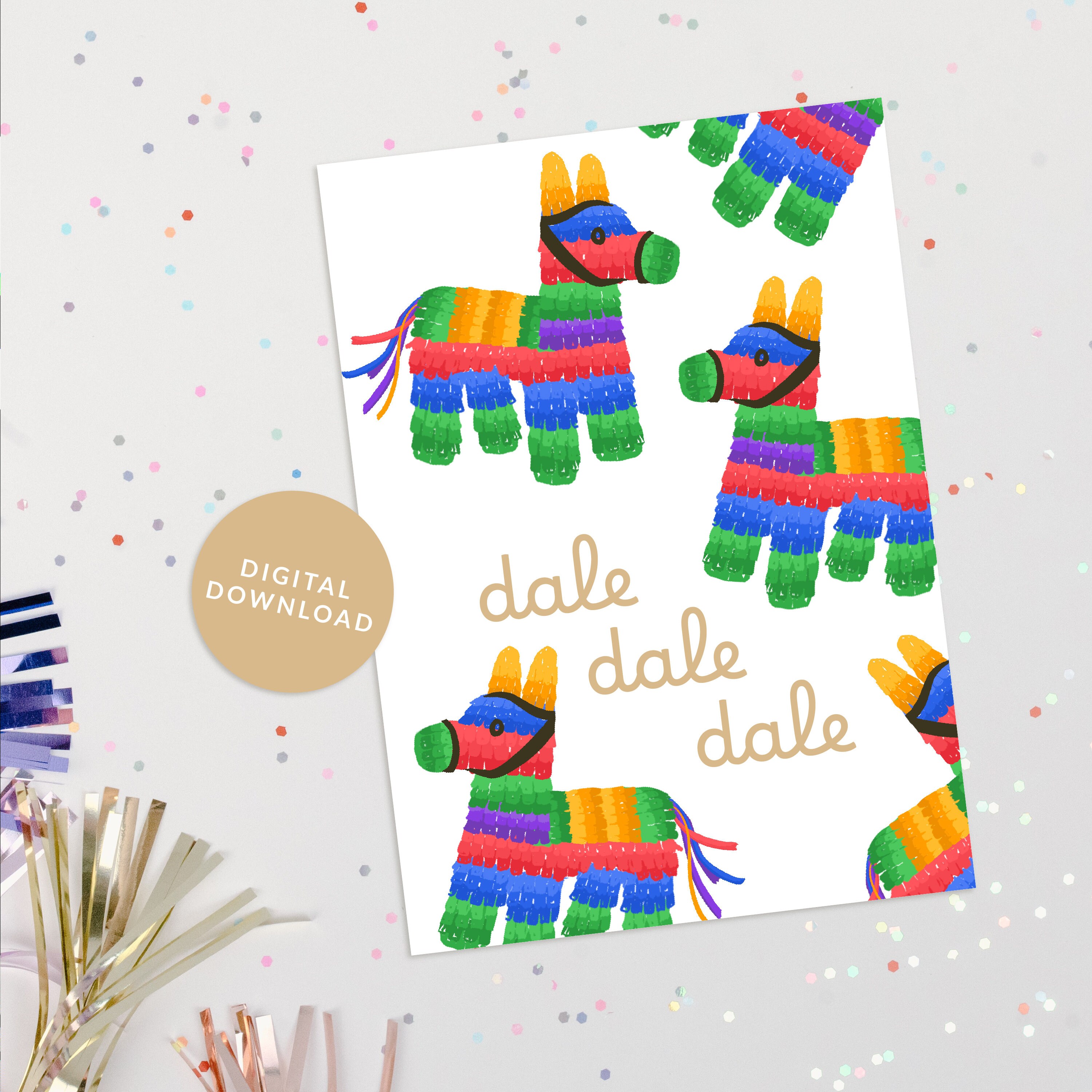Piñata Birthday Card Digital Download - Etsy