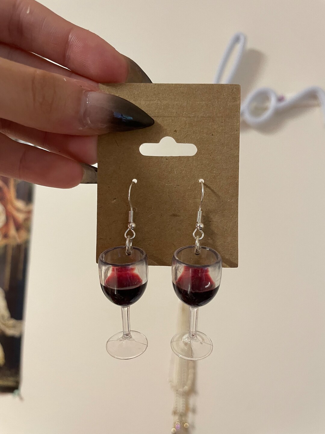 Wine Glass Earrings Etsy