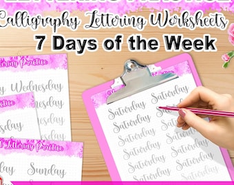 Oefenbladen moderne kalligrafie: 7 dagen handlettering (pdf-bestand)