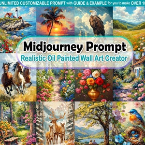 Midjourney Prompt Whimsical Oil Paint Wall Art Creator Tested & Unlimited Customizable Professional High-Quality Best Midjourney's Prompts