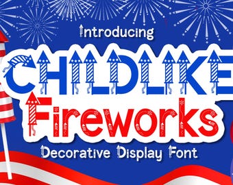 Kinderlijk vuurwerk decoratief lettertype, kinderdagverblijflettertypen, kinderposterpresentatieontwerp (OTF, TTF)