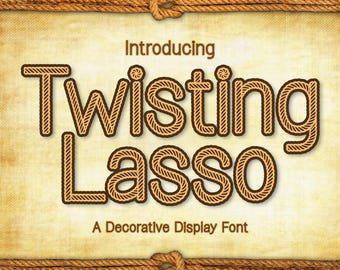 Draailasso | Decoratief lettertype gedraaid touw (OTF, TTF)