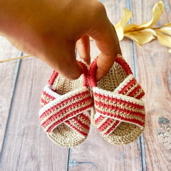 Newborn Boy Boho Sandals, Soft Baby Slippers, Baby Crochet Boy