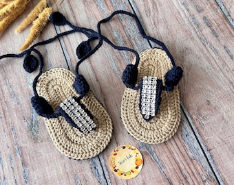 Handmade Baby Sandals with Pearls, Crochet Flip Flop Sandals, Baby Shower  Outfit, Soft Shoes