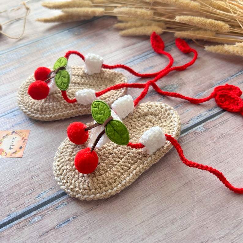 Red Cherry Cotton Summer Baby Shoes