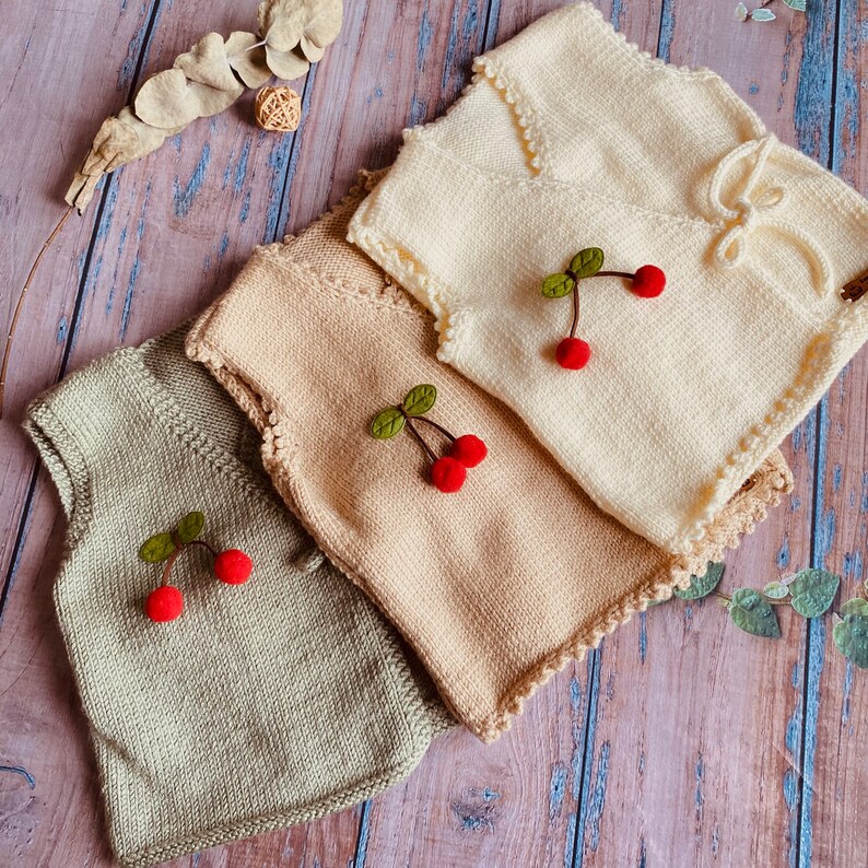Knit Newborn Baby Girl Wool Vest Outfit, Baby Girl Knitwear Clothes, Waistcoat for Newborn Baby