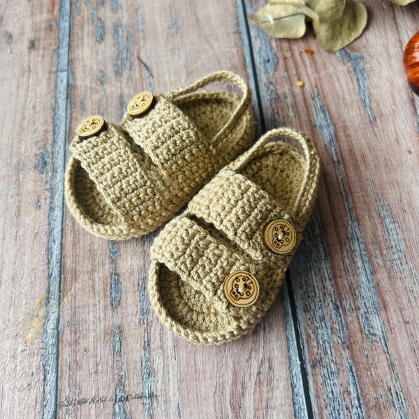 Birkenstock Unisex Sandals, Baby Crochet Boys Sandals, Handmade Baby Footwear