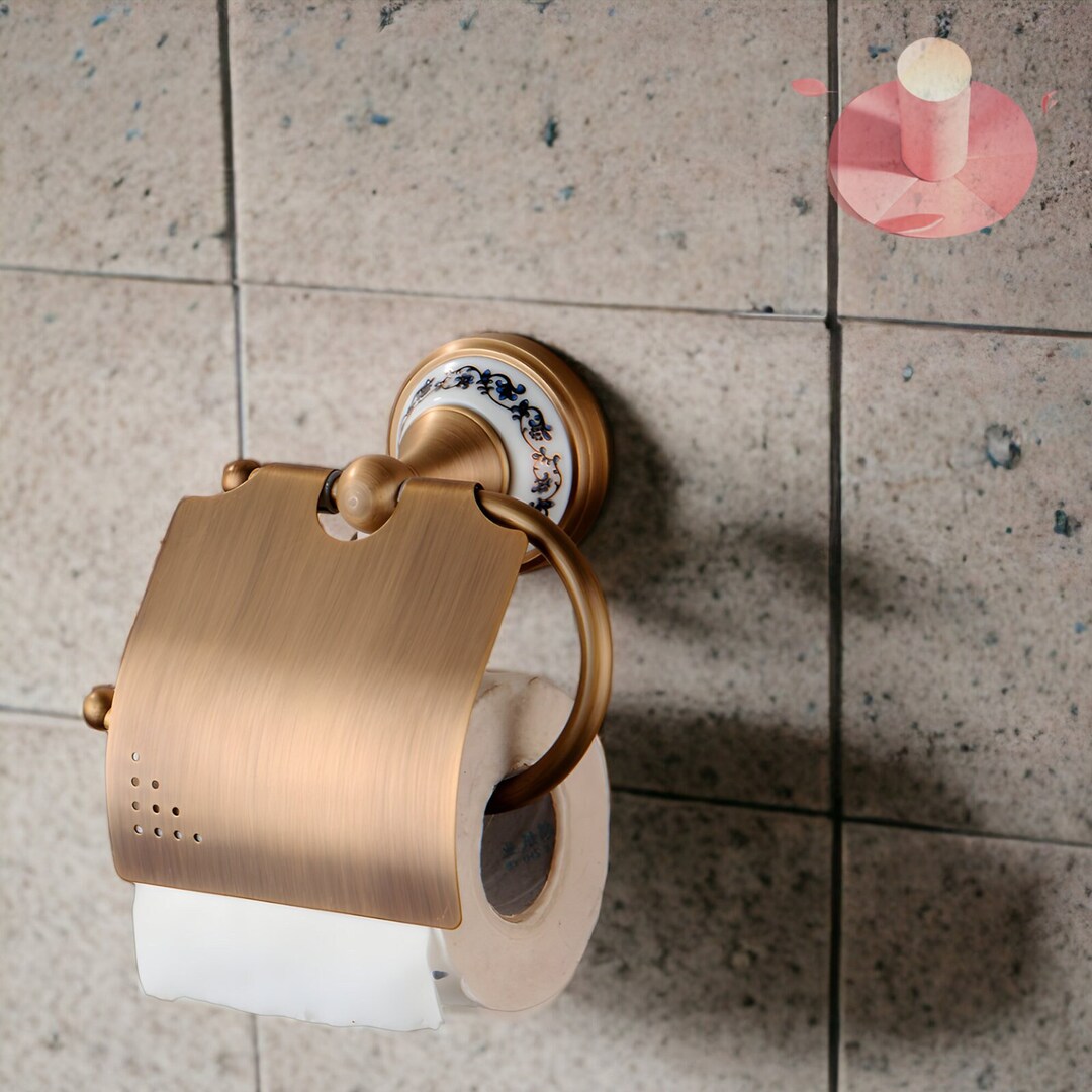 Handcrafted Antique Toilet Roll Holder Brass Floral Vintage Etsy