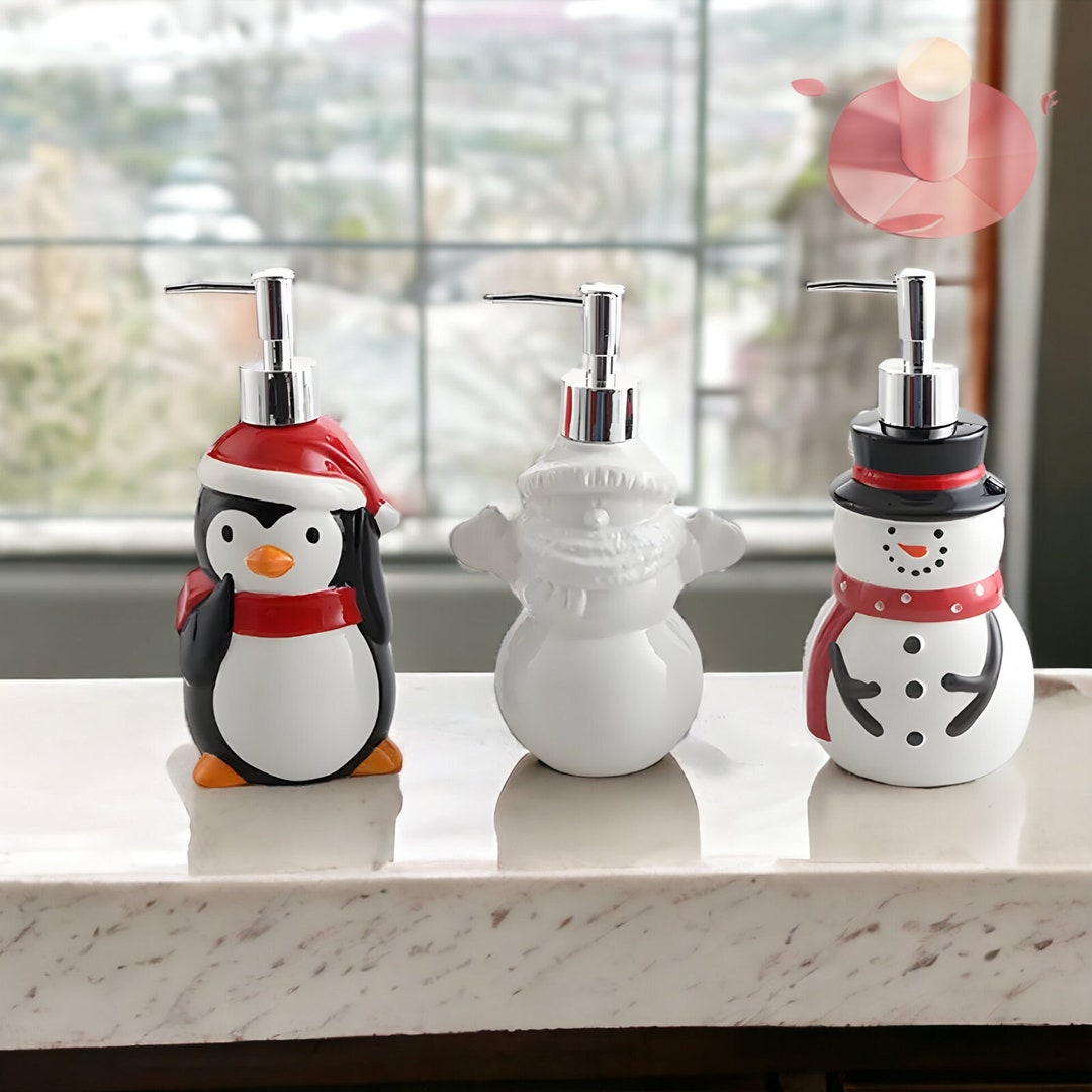 Christmas Soap Dispenser Handmade Snowman Ceramic Pump for Etsy Australia