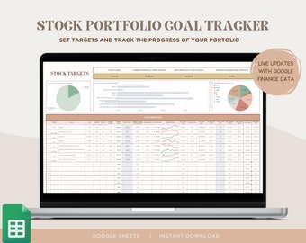 Stock Portfolio Tracker: Investment Planner for Google Sheets (Digital Download)