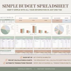 K&ouml;nnte beinhalten: Eine einfache Budget-Tabellenvorlage f&uuml;r Google Sheets. Die Tabelle enth&auml;lt Abschnitte f&uuml;r Einkommen, Ersparnisse, Schuldenr&uuml;ckzahlungen, Rechnungen und Ausgaben sowie Restbetr&auml;ge. Die Vorlage enth&auml;lt auch voreingestellte Berechnungen und Diagramme sowie einen automatischen Transaktions-Tracker. Die Vorlage soll Benutzern helfen, ihre Finanzen im Auge zu behalten und fundierte Finanzentscheidungen zu treffen.