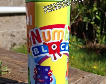 Personalised 12oz Stainless Steel Kids Bottle | Numberblocks Inspired | Custom Name