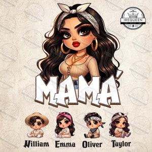 Mama Chingona Chicano Mom Png, Chibi Latina Mother's Day Png, Nombre Regalo Para Niños Para Mamá Png, Feliz Día De La Madre Png, Archivo Digital