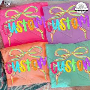 Custom Back to School PNG Neon Coquette, Coquette Kindergarten Pre-K 1st 2nd 3rd 4th Grade Png, Hand Drawn Png, Girly Pink Bow, Digital File