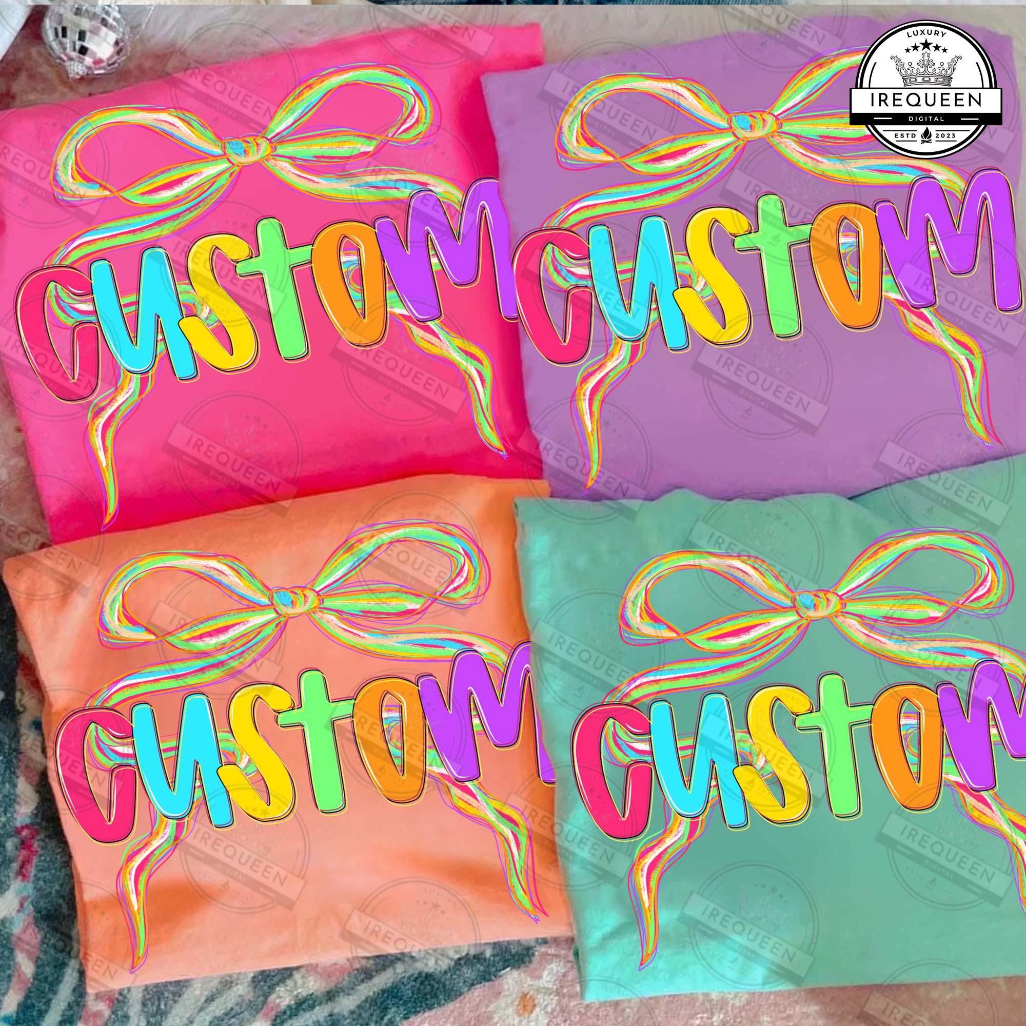 Custom Back to School PNG Neon Coquette, Coquette Kindergarten Pre-K 1st 2nd 3rd 4th Grade Png, Hand Drawn Png, Girly Pink Bow, Digital File