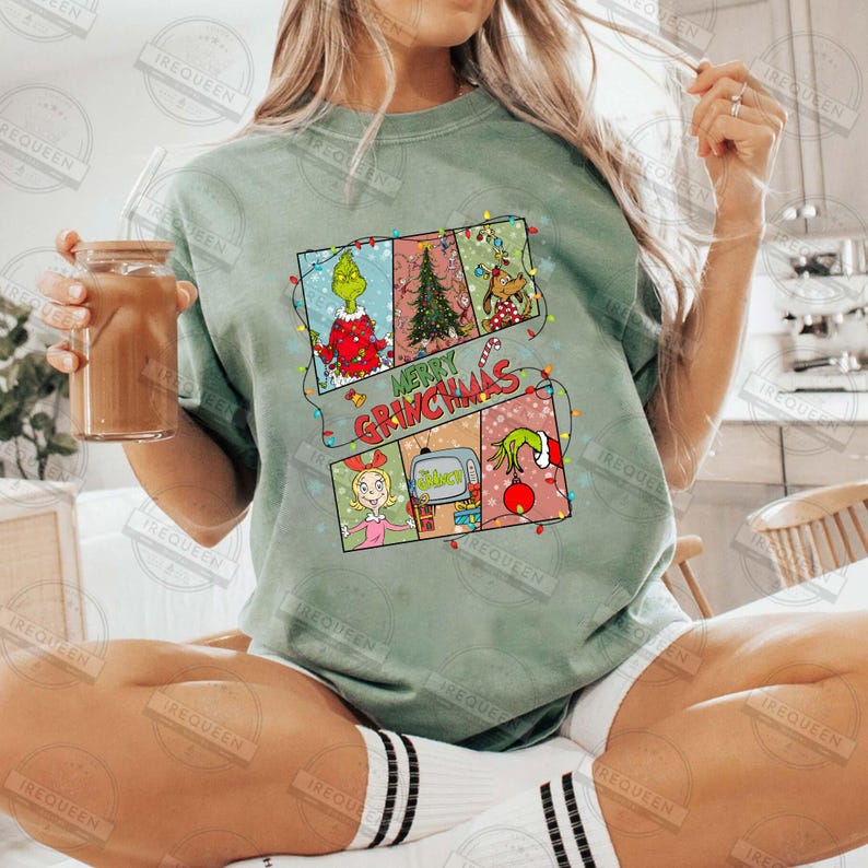 Retro Christmas Character Png, Green Mean Guy and Friends Christmas Png