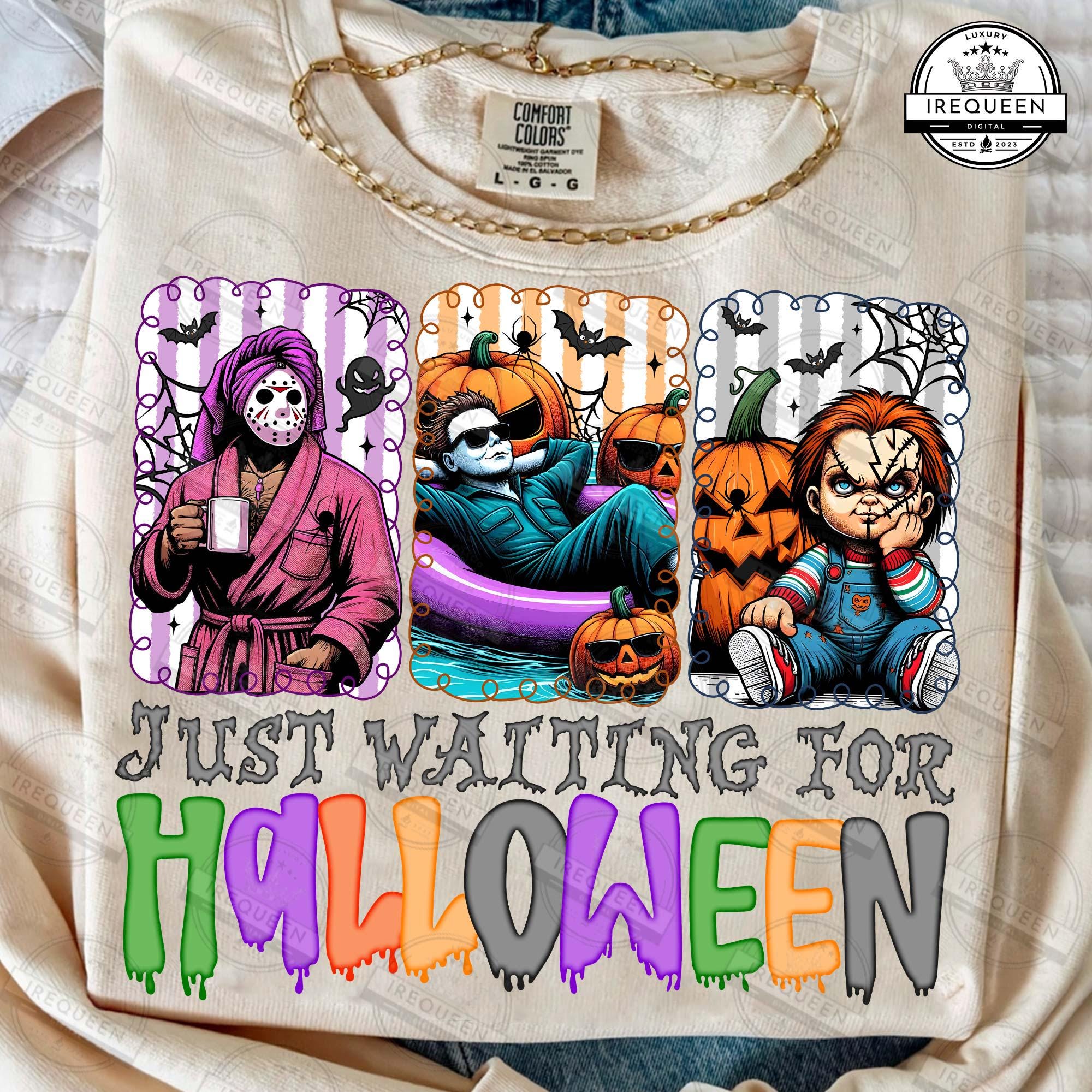 Just Waiting For Halloween Png, Retro Halloween Png, Horror Friends Png, Halloween Horror Characters , Halloween Horror Movie, Digital File