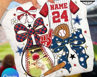CUSTOM Canva Template Baseball Photo Insert Png, Baseball Canva Png, Trending Png, Baseball Mama Png, Custom Number Baseball, Digital File